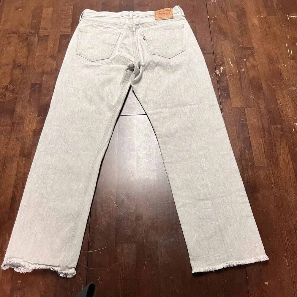 Levi's 501 Jeans Mens 36 (fits 34x31) Gray Button Fly Straight Fit Denim Pants‎